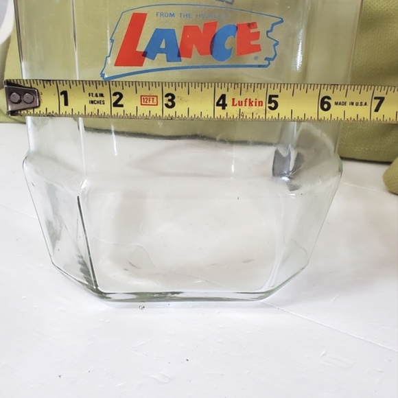 Lance 12" Vintage Store Countertop Display  Glass Large Cracker Jar - Picture 5 of 12